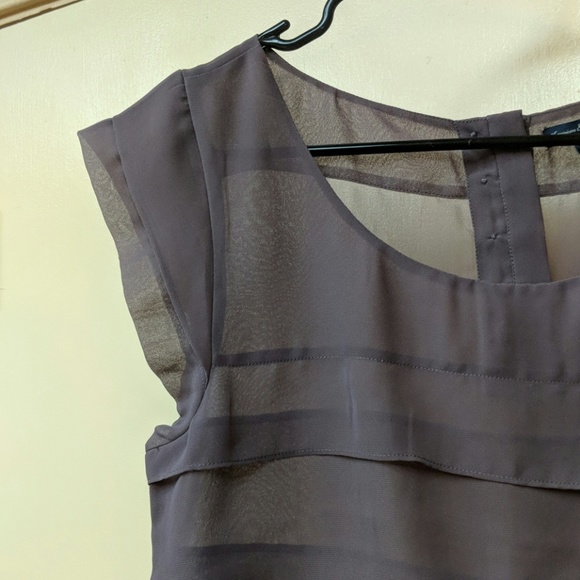 AE Sheer Lavender Ruffled Butterfly Sleeve Blouse - Picture 4 of 5